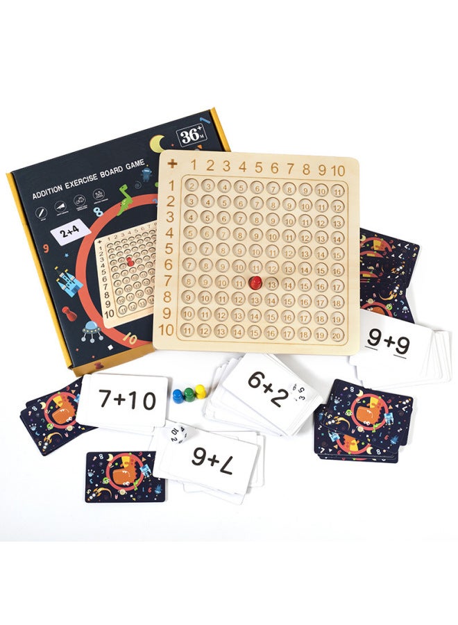 Multiplication Table Children's Education Intelligence Enhancing Song Primary School Students Board Bestseller-Color:HXBR Addition Exercise Board [100 Cards]]  - Image 1
