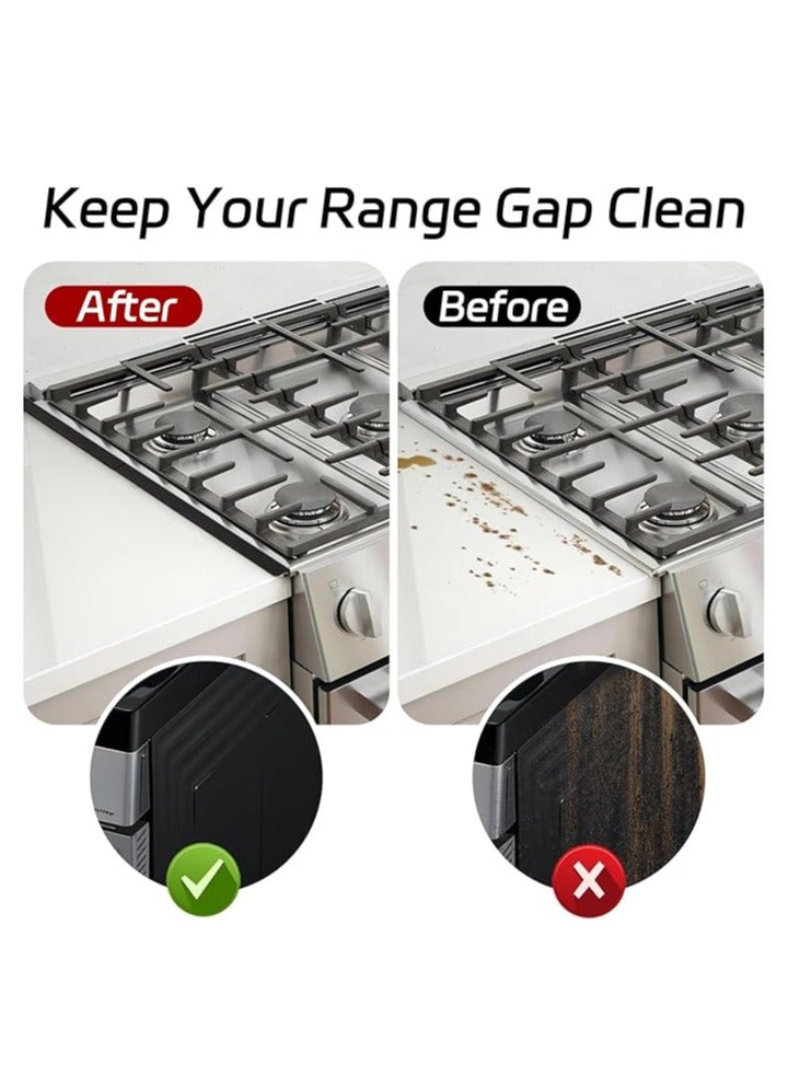 عام غطاء فرن مصنوع من الفولاذ المقاوم للصدأ (عبوة تحتوي على 2 قطعة)، حامي فرن، ملء شقوق المطبخ، طقم شكل الفرن، سهل التنظيف ومقاوم للحرارة. - Image 2