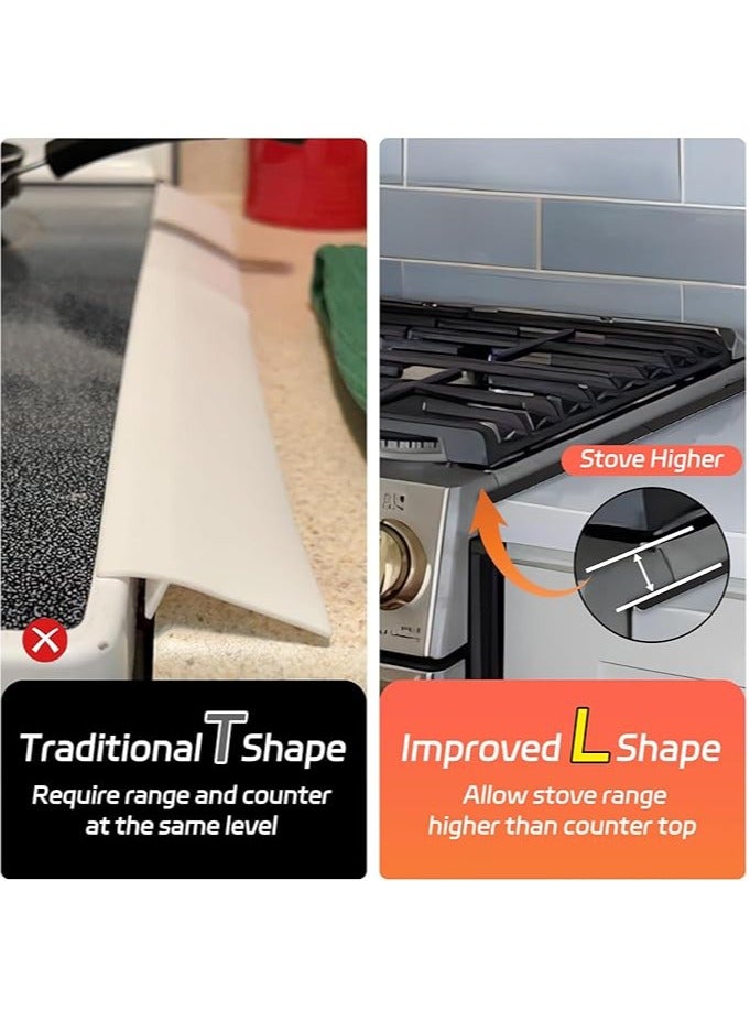 عام غطاء فرن مصنوع من الفولاذ المقاوم للصدأ (عبوة تحتوي على 2 قطعة)، حامي فرن، ملء شقوق المطبخ، طقم شكل الفرن، سهل التنظيف ومقاوم للحرارة. - Image 5