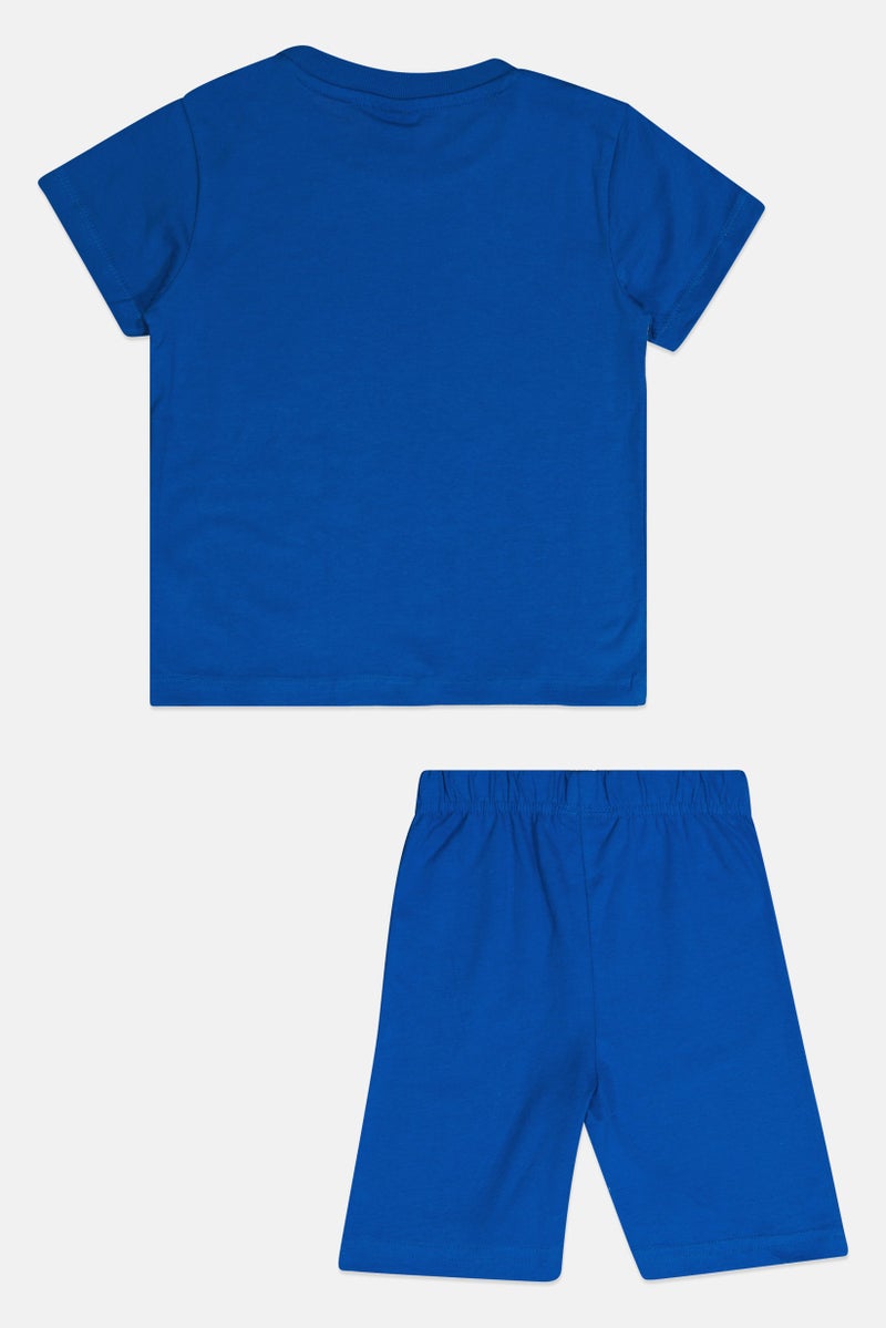 MARVEL Kids Boy 2 Pieces Short Sleeve Graphic Print T-shirt And Shorts Set, Blue - Image 3