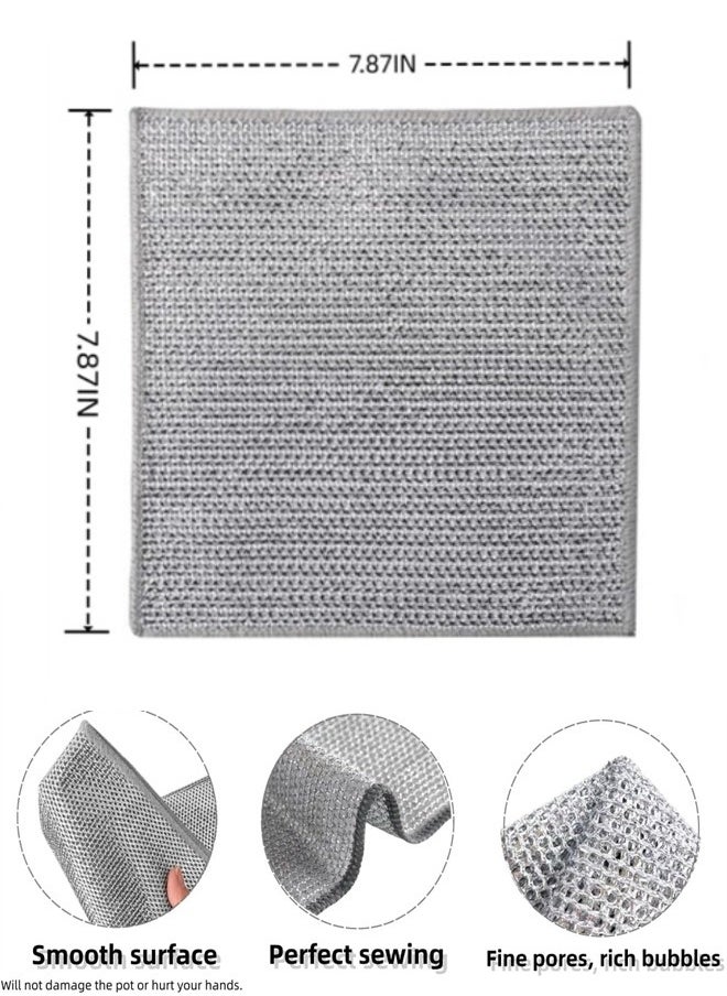 Multipurpose Wire Cleaning Cloths, 4 Pack Multipurpose Dishwashing Rags Non-Scratch Wire Dish Cloths Dishcloth Scrubs Cleans for Dishes, Sinks, Counters, Stove Tops