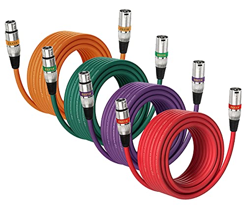 EBXYA XLR Cable 50 Feet DMX Cable with 3 Pins Balanced Shielded XLR Male to Female Mic Cable Cords 4 Colors