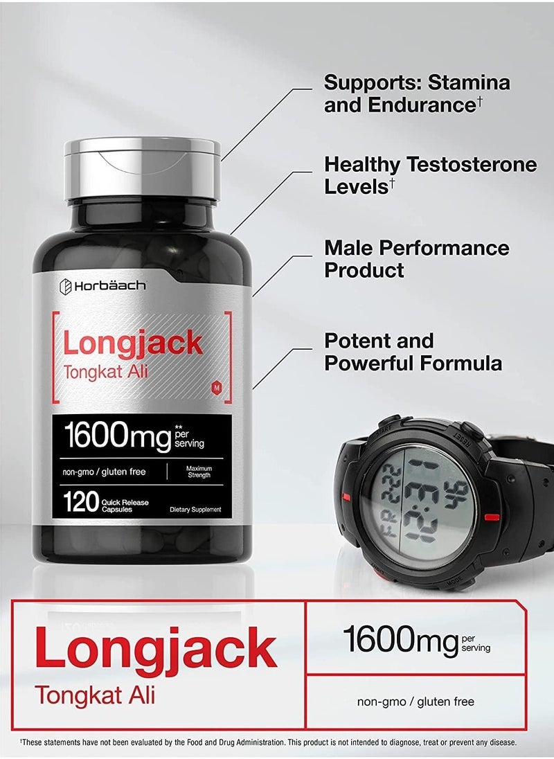 Horbaach Longjack Tongkat Ali 1600 mg - 120 Capsules  - Image 2