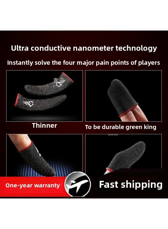 Sweat-proof Game Hand Tour Explosions Finger Cover King Eating Finger Cover Touch Screen Chicken Artifact Breathable Electric Competition Finger Cover-Product Color:❣❣1 Pair | Luxury S03 [red_ultra-thin Glass Silver Fiber + Metal Storage Box Qingying/unlimited Sales Platform❣❣  - Image 3