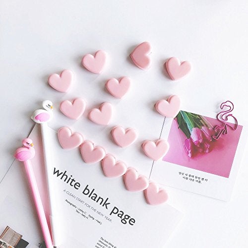 Chris.W Cute Heart Shaped Binder Clips, Mini Decorative Paper Clips, 1.4 x 0.82 inches, Pack of 20(Pink) - Image 2