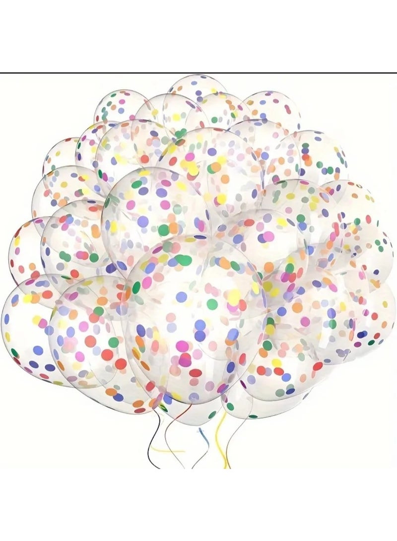 LDQ 20pcs Sparkling Rainbow Confetti Balloons – Durable Latex, Indoor/Outdoor Decor for Birthdays, Weddings, Parties & More - Image 4