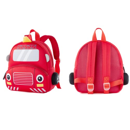 KK CRAFTS Preschool Backpack Toddler Neoprene Animal Schoolbag Lunch backpack for Kids Boys Girls(Fire Engine) - Image 5