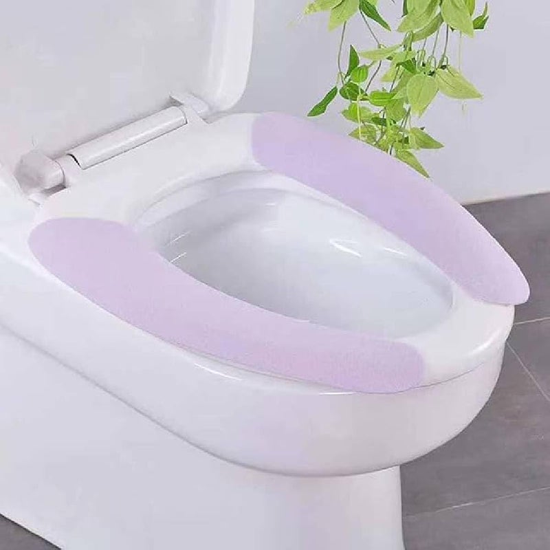 CLICKSWIFT 1 Pair Flannel Toilet Seat Cushion Pads, Soft Warm Washable Toilet Seat Cover, Reusable Comfortable Toilet Cushion for Travellers, Home, Office, Assorted Colores - Image 4