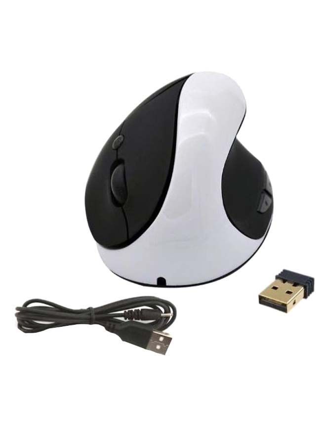 نيبمينينت ماوس لاسلكي بتصميم عمودي مريح أبيض/ أسود - Image 1