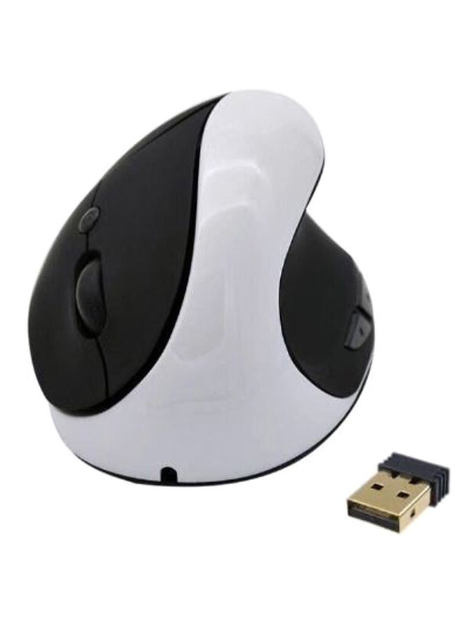 نيبمينينت ماوس لاسلكي بتصميم عمودي مريح أبيض/ أسود - Image 2