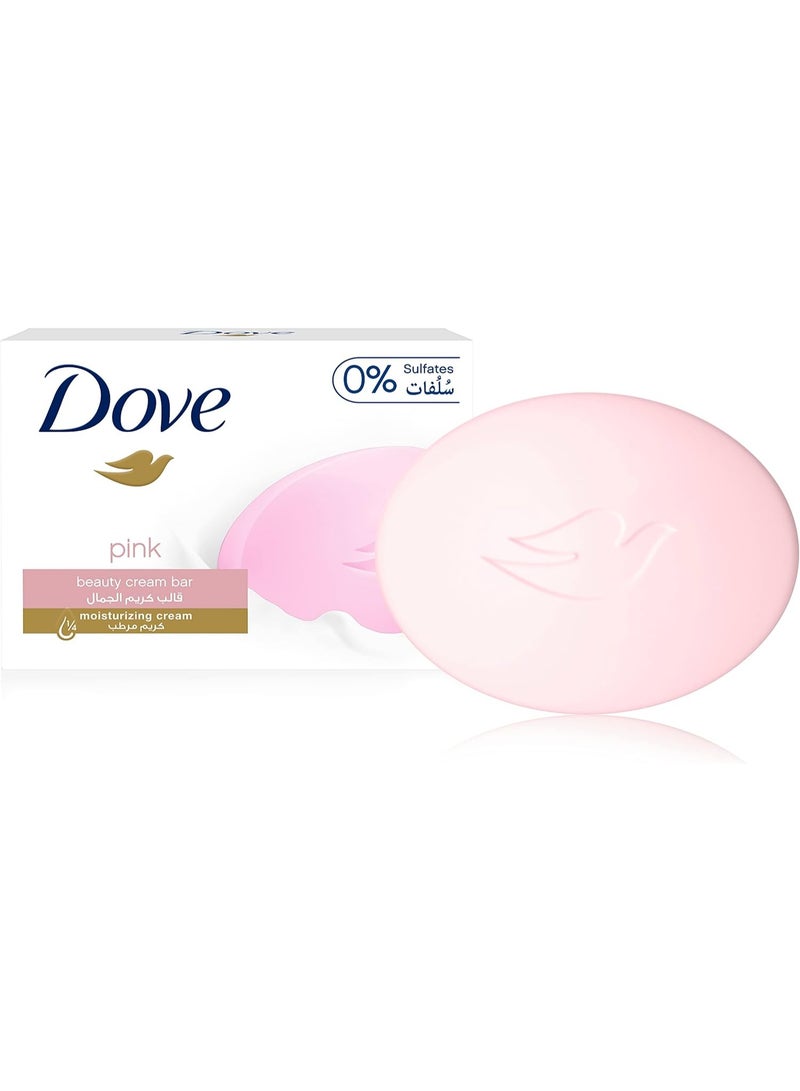 Dove Moisturizing Soap Bar with Nourishing Formula for All Skin Types, Pink, with ¼ Moisturizing Cream, 125g - Pack of 6 - Image 3