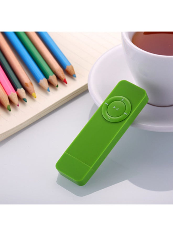 USB In-line MP3 Walkman Support TF Card Sports Mp3 Super Long Standby Necklace Sports MP3 Shipping Without Card-Body Color:Green-Memory Capacity:4GB  - Image 1