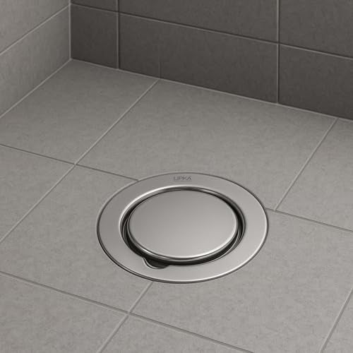 LIPKA Full Moon Round Flat Cut Floor Drain |304-Grade Stainless Steel |5.5 Inches| with Cockroach Trap| - Image 1