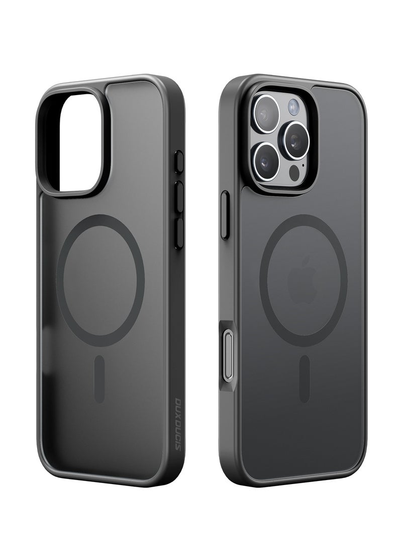 DUX DUCIS Yind Case Anti-Yellowing Matte Clear [Hard PC Back & Soft TPU Bumper] Magnetic Wireless Charging Shockproof Protective Phone Case Cover compatible with Iphone 16 Pro  (Black) - Image 1