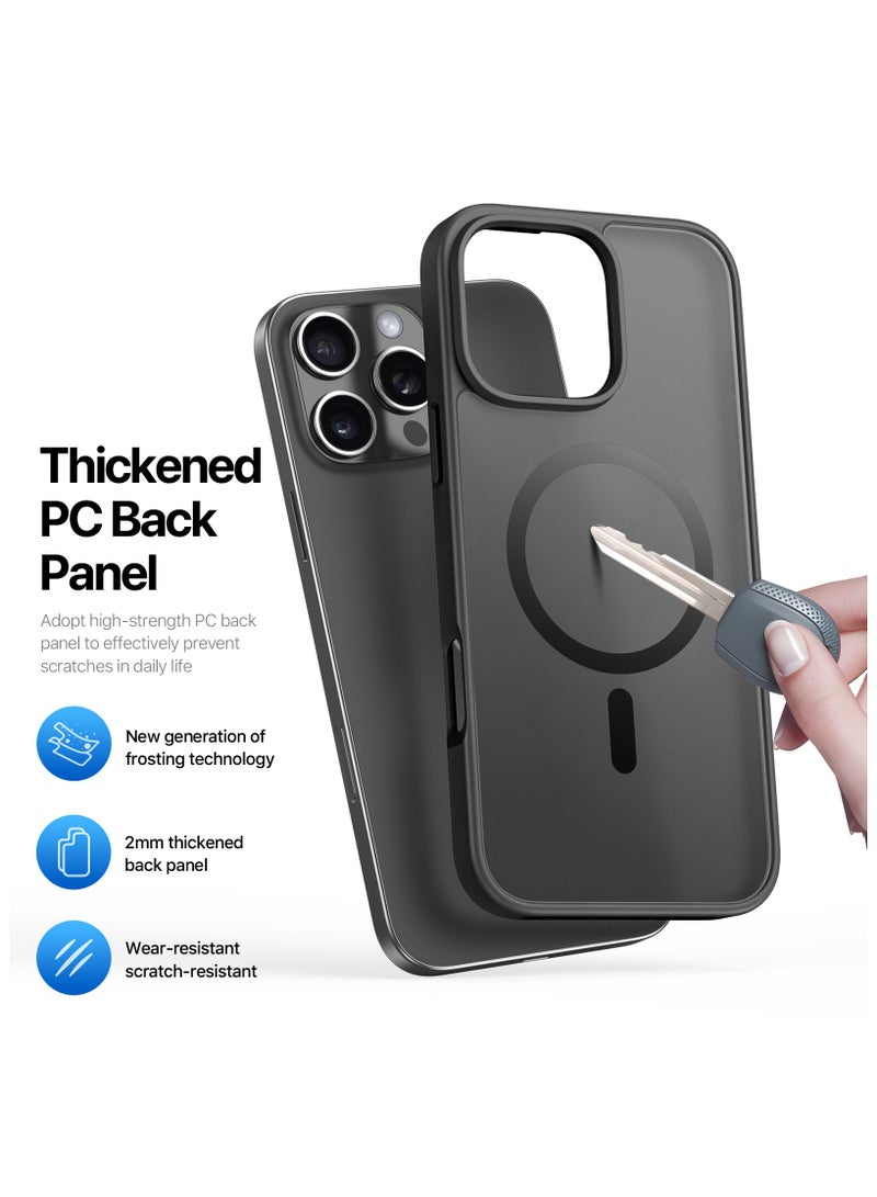 DUX DUCIS Yind Case Anti-Yellowing Matte Clear [Hard PC Back & Soft TPU Bumper] Magnetic Wireless Charging Shockproof Protective Phone Case Cover compatible with Iphone 16 Pro  (Black) - Image 4
