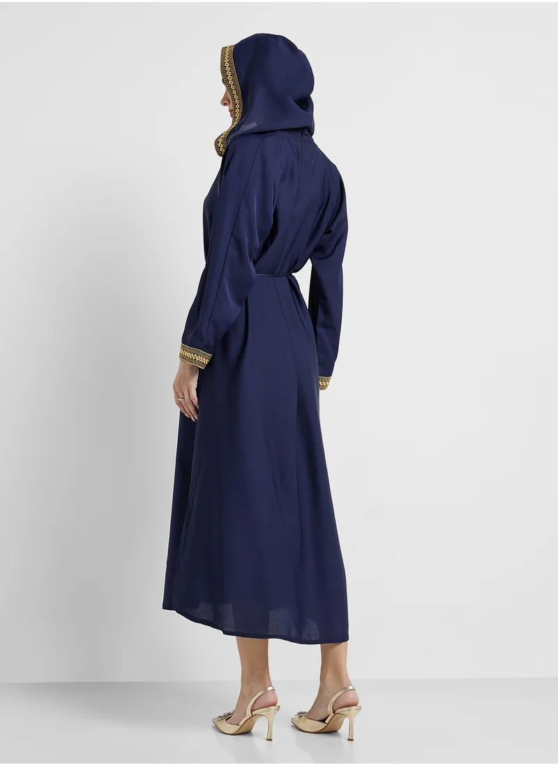 ارابيان كلوزيت Embroidered Hooded Abaya