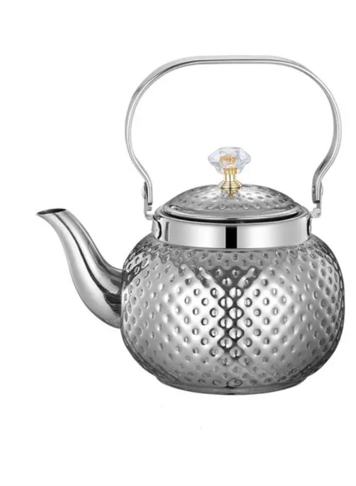 اتش تي اتش التصميم الحديث القهوة دلة وعاء الصدأ قسط الفولاذ المقاوم للصدأ إبريق الشاي مع مرآة إنفوزر إنهاء غلاية القهوة سهلة صب صنبور غلاية الشاي مع غطاء ومقبض مريح غسالة صحون آمنة التعريفي إبريق الشاي الآمن لمكتب المنزل 1.2 / 1.6 / 2 لتر  - Image 4