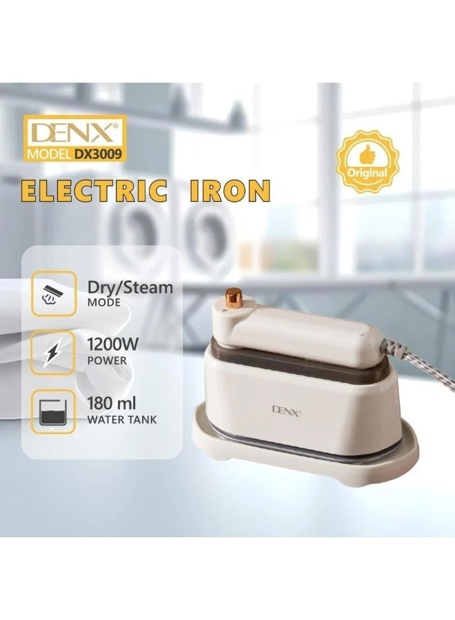 Denx DX3009 2-in-1 Handheld Steam & Dry Iron ,Portable 1200W Mini Travel Garment Steamer, Quick Heat , Ideal for Clothes, Abayas, Home & Travel. - Image 3