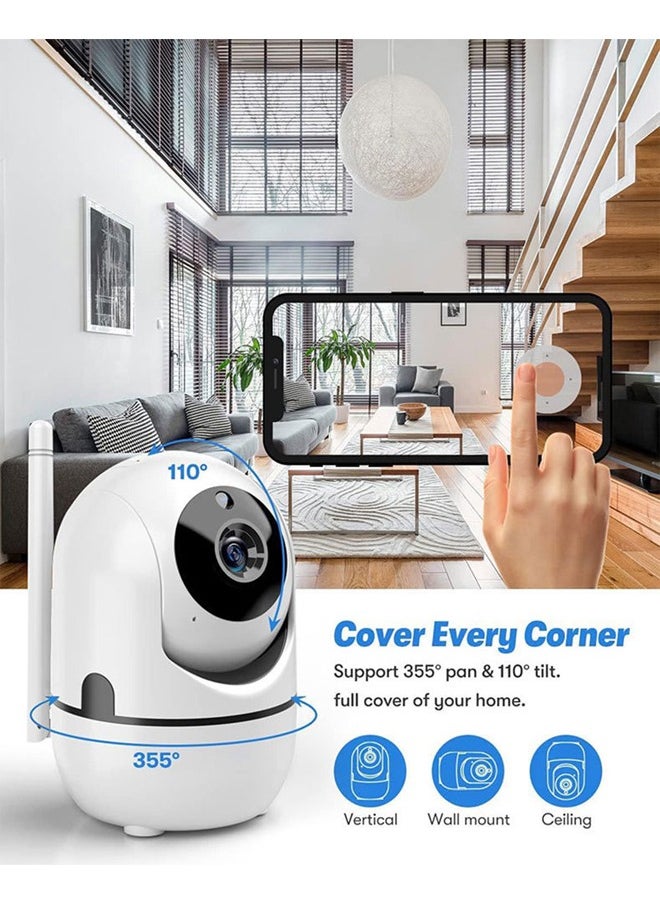 Generic - 360 Degree Smart Security Camera/ Up to 256GB SD Card Support / 1080P Full HD / Privacy Mode / Alexa Google Assistant / Motion Detection & Human Detection / 2-Way Audio / Night Vision - Image 1