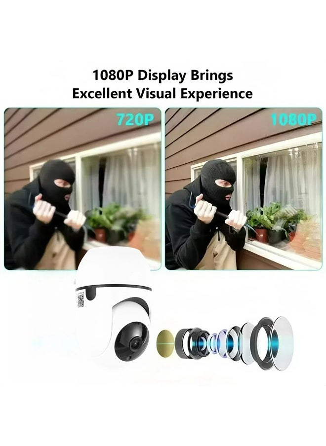 Generic - 360 Degree Smart Security Camera/ Up to 256GB SD Card Support / 1080P Full HD / Privacy Mode / Alexa Google Assistant / Motion Detection & Human Detection / 2-Way Audio / Night Vision - Image 1