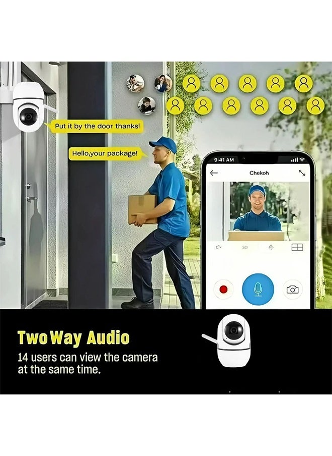 Generic - 360 Degree Smart Security Camera/ Up to 256GB SD Card Support / 1080P Full HD / Privacy Mode / Alexa Google Assistant / Motion Detection & Human Detection / 2-Way Audio / Night Vision - Image 1