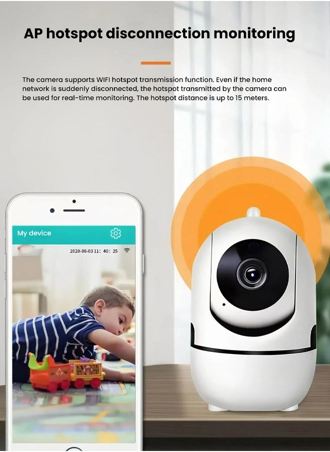 Generic - 360 Degree Smart Security Camera/ Up to 256GB SD Card Support / 1080P Full HD / Privacy Mode / Alexa Google Assistant / Motion Detection & Human Detection / 2-Way Audio / Night Vision - Image 1