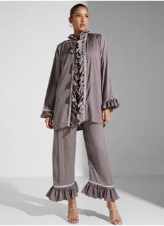 hayas closet Ruffle Detail Shirt & Pant Set  - Image 5