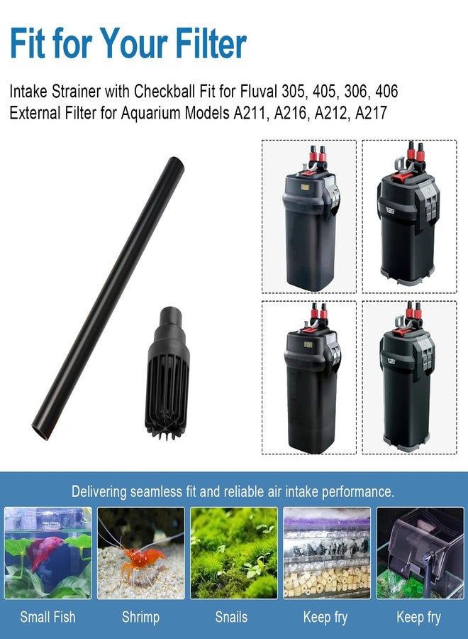 HEBRAR A20011 Intake Stem with Intake Strainer Fit for Fluval 305/405/306/406/307/407 Models Aquarium Tank, Keeps Water Crystal Clear Intake Valve Stem for Fluval Replacement Parts - Image 2