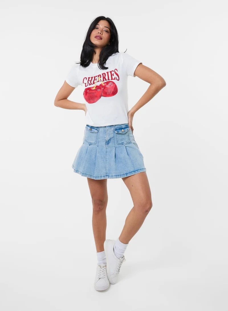 Pink Vanilla  Cherries T-Shirt for Women | Best Price UAE