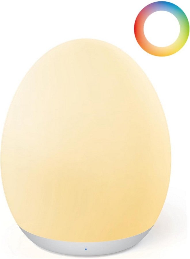 JolyWell Night Light for Kids, Baby Egg Light with 7 Colors Changing Mode & Stepless Dimming, Nursery Night Lamp BPA Free,Rechargeable Egg Night Light for Breastfeeding 1h Timer & Touch Control - Image 1