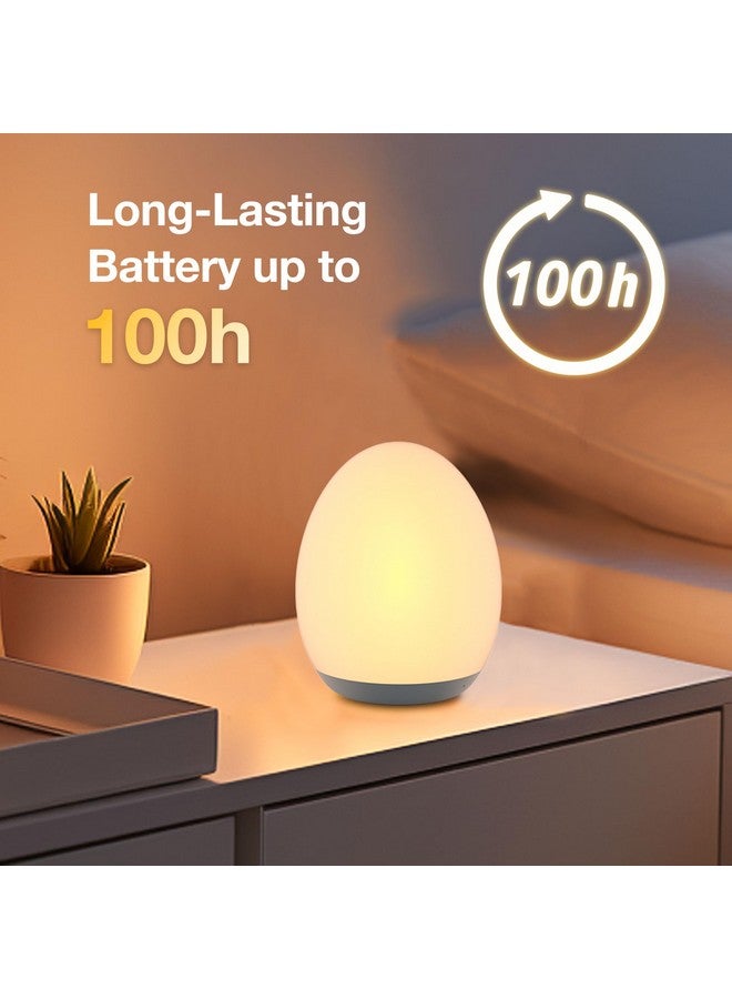JolyWell Night Light for Kids, Baby Egg Light with 7 Colors Changing Mode & Stepless Dimming, Nursery Night Lamp BPA Free,Rechargeable Egg Night Light for Breastfeeding 1h Timer & Touch Control - Image 5