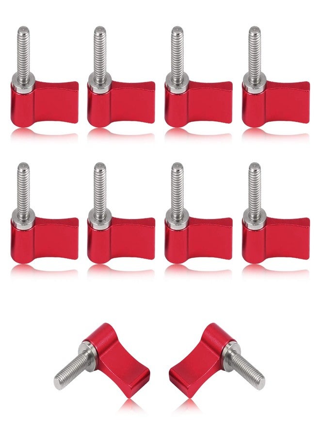 SPEEDWOX 10 Pcs Male Threading Rotating Knob, M5 17mm Adjustable Thumb Lever Screw，Rotating Knob with Single Wing, Red Aluminum Alloy - Image 1
