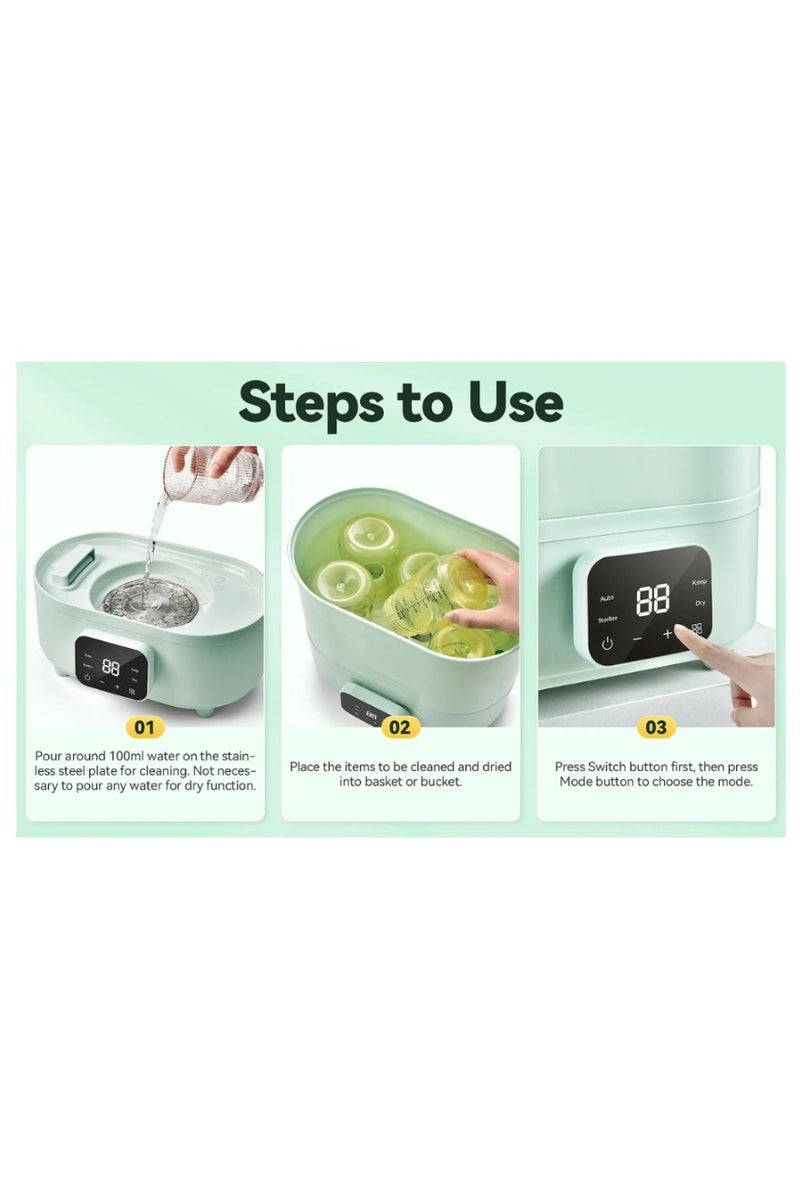 echohaus 500W Electric Milk Bottle Sterilizer and Dryer for Baby Bottle (6 Bottles) - Image 4