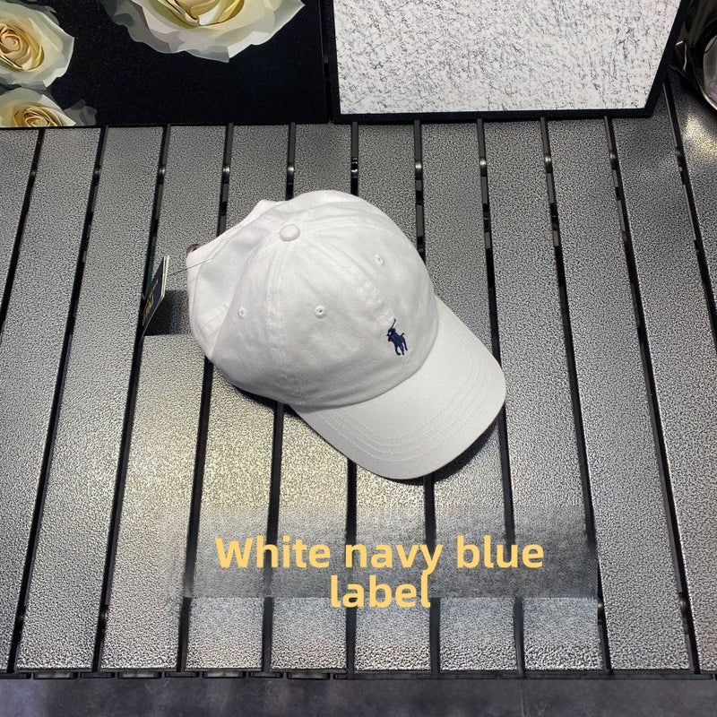 New Version Polo Cap Unisex Soft Top Pink Casual Sun Hat White navy blue label 