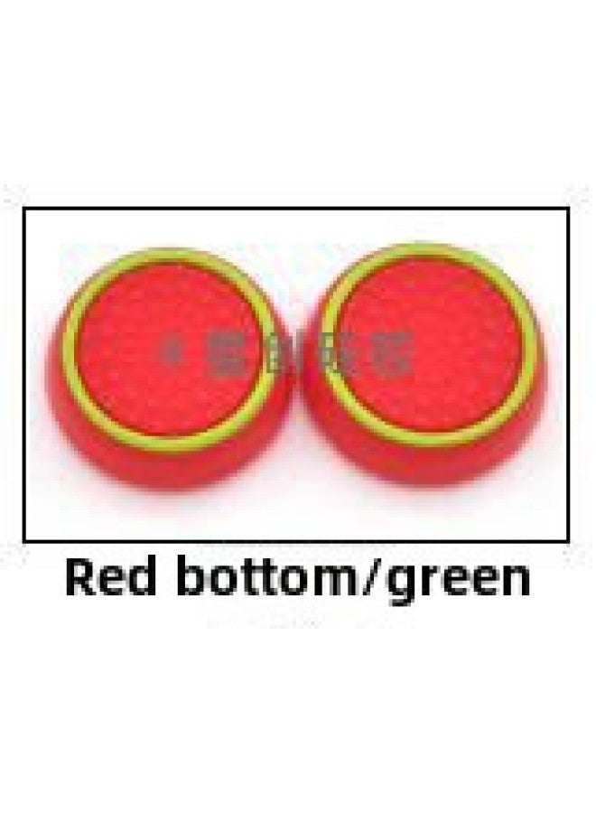 PS5 Luminous Rocker Cap PS4 XBO Xone Two-color Silicone Collar Mushroom Head Gamepad Key Cap-Product Color:Red Bottom/Green Circle - Image 1