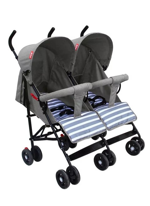 Honeylivo Easy Fold, Transport and Storage Double Stroller (Grey), Newborn
