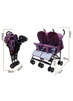 Generic Honeylivo Easy Fold, Transport and Storage Double Stroller (Grey), Newborn  - Image 2
