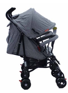 Generic Honeylivo Easy Fold, Transport and Storage Double Stroller (Grey), Newborn  - Image 3