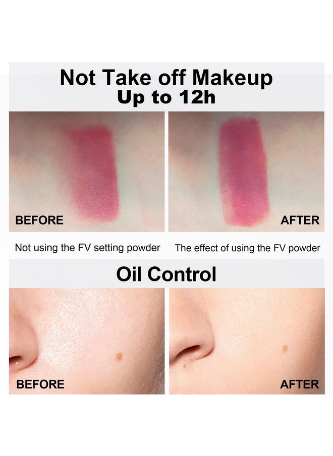 FV - Translucent Powder Setting Powder Talc Free Finishing Powder For Long Lasting Makeup Lightweight Loose Powder Waterproof Sweatproof Blurring Powder For Oily Dry Skin 0.35Oz (10G) Translucent - Image 1