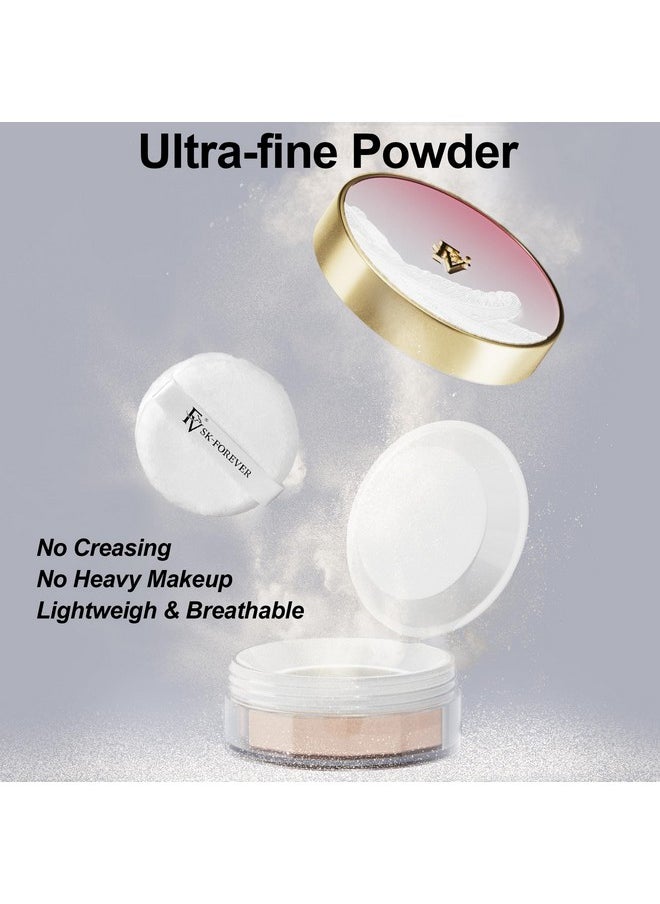 FV - Translucent Powder Setting Powder Talc Free Finishing Powder For Long Lasting Makeup Lightweight Loose Powder Waterproof Sweatproof Blurring Powder For Oily Dry Skin 0.35Oz (10G) Translucent - Image 1
