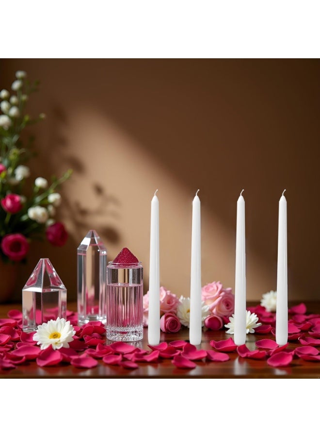 لوكاداه عبوة من 48 شمعة بيضاء مدببة شموع مدببة 10 بوصة بدون تقطير شمعدانات بدون رائحة أو دخان بالجملة شموع طويلة تدوم من 7 إلى 8 ساعات مثالية لأعياد الميلاد، وحفلات الزفاف، والحفلات، والعشاء - Image 5