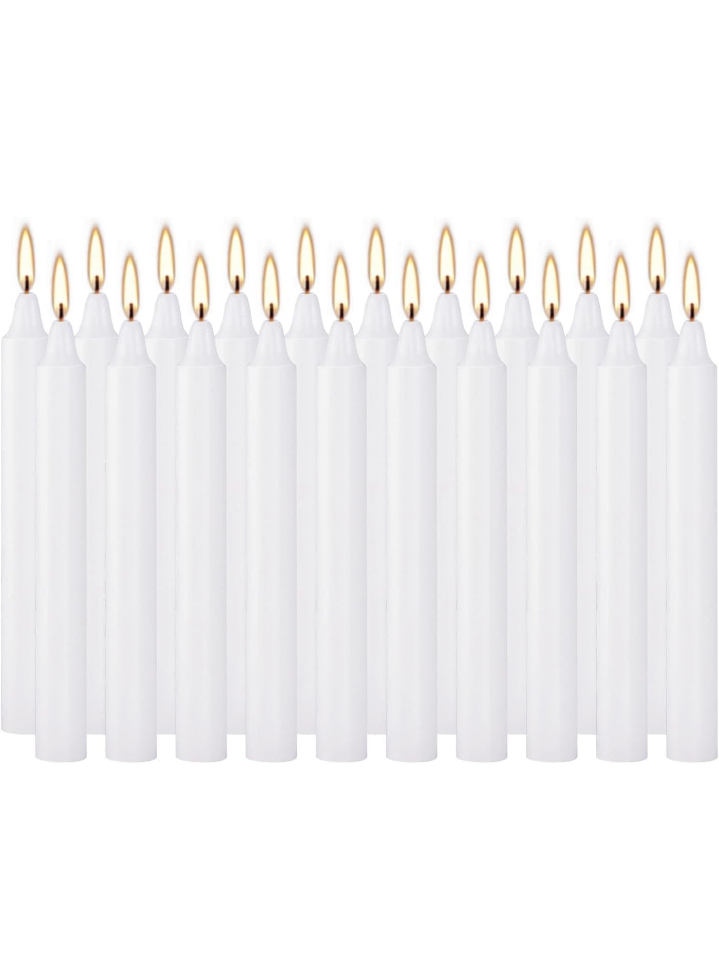 24 Pack White Taper Candles丨Taper Candles 10 Inch Dripless丨Unscented & Smokeless Candlesticks Bulk丨7-8 Hours Long Burning Tall Candles丨Ideal for Christmas, Weddings, Parties, Dinner