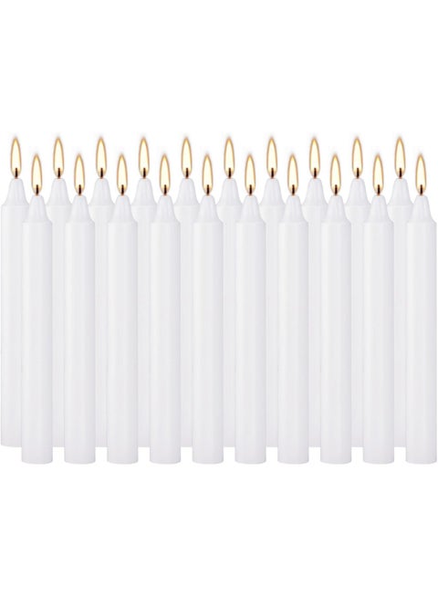 24 Pack White Taper Candles丨Taper Candles 10 Inch Dripless丨Unscented & Smokeless Candlesticks Bulk丨7-8 Hours Long Burning Tall Candles丨Ideal for Christmas, Weddings, Parties, Dinner