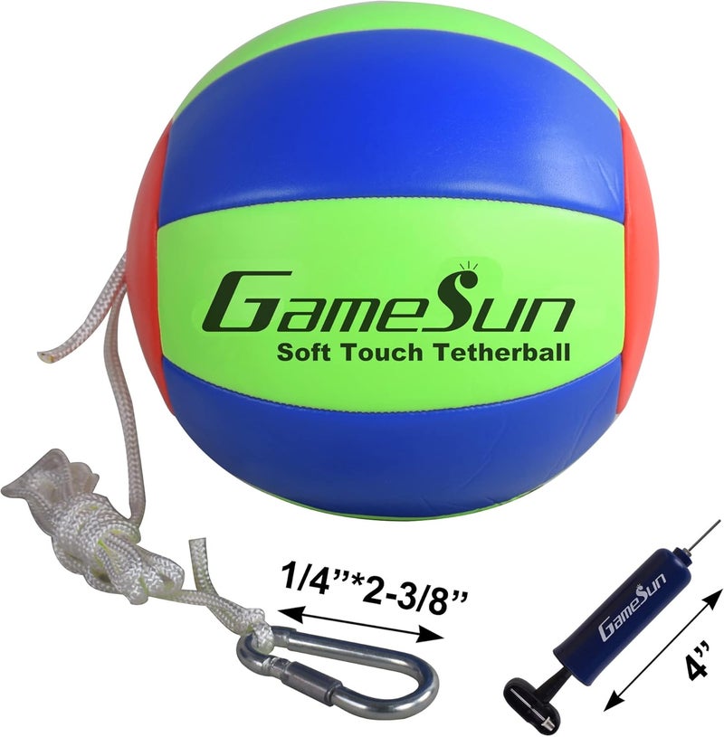 GAMESUN Tetherball and Rope,Full-Size Soft Touch, Portable Tetherballs with Soft Rope - Great Outdoor Game for Kids - Image 1