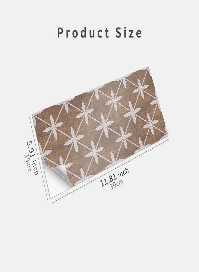 VIRANDA 15pcs Removable Tile Sticker Peel and Stick Backsplash 5.91 x 11.81 inch PVC Self-Adhesive Tile Decals Wallpaper for Kitchen Bedroom Bathroom Decoration,Brown - Image 3