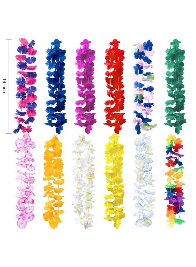 JOYIN 12 Pieces Luau Party Glasses And 12 Pieces Hawaiian Leis, Flowers Leis Garlands Novelty Sunglasses, Tropical Birthday Summer Beach Party Decoration Supplies - Image 2