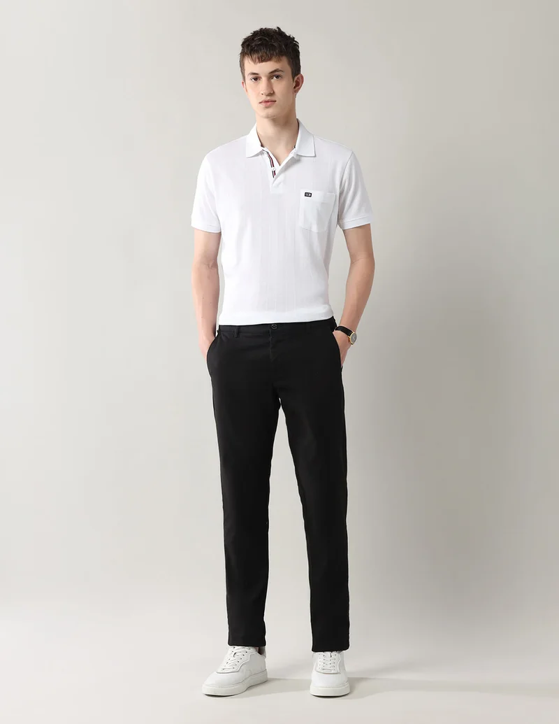 Arrow Black Slim Fit Night Is Young Trousers for Men | Best Price UAE
