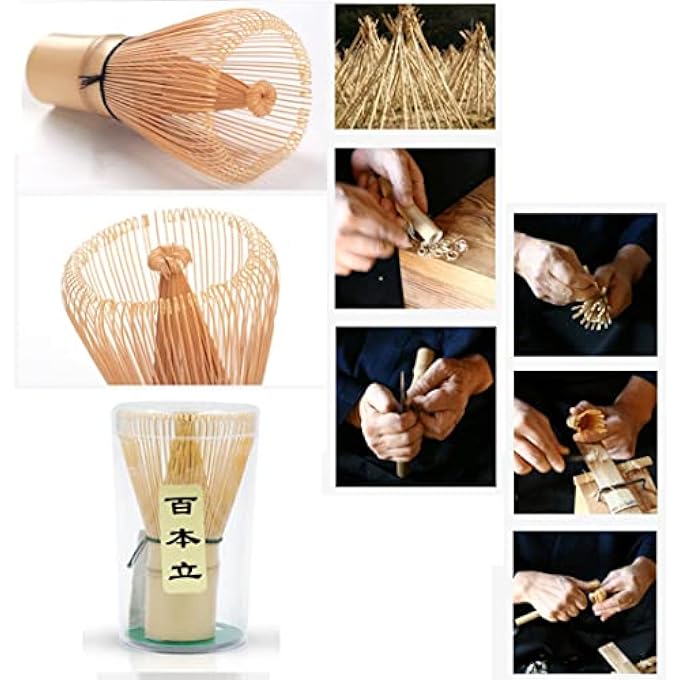 PINKE Matcha Tea Whisk Handcrafted Golden Bamboo Matcha Whisk Traditional Japanese Chasen Matchas Stirrer With 100 Natural Handcrafted For Authentic Tea Preparation And Making Matchas Powder - Image 4