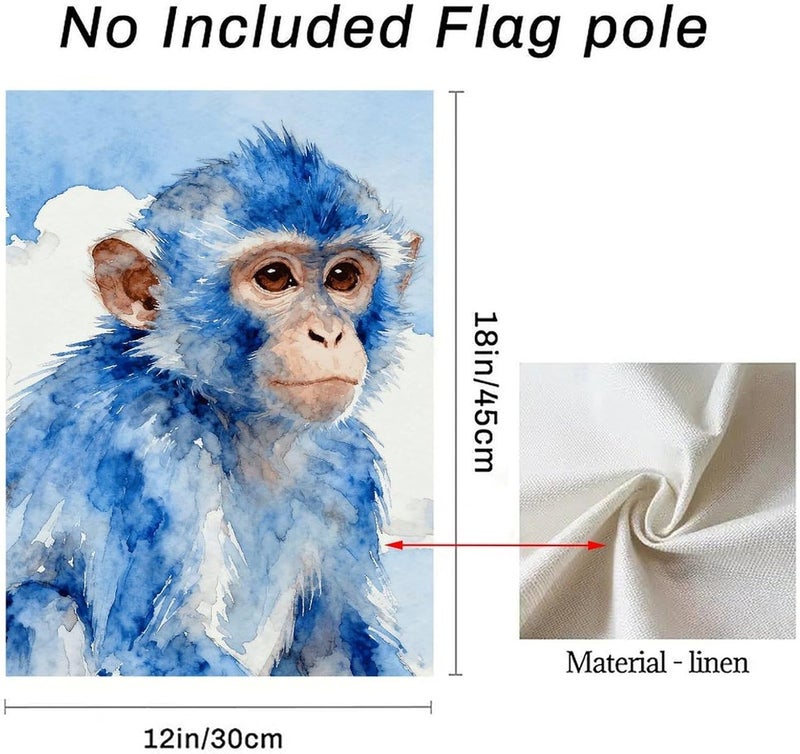 Blue Monkey in The Clouds Garden Flag Double Print Yard Flag 12×18 Inch Lawn Flag Outdoor Decor Flag House Garden Banner Holiday Yard Banner Home Entryway Flag For Outdoor Yard All Four Seasons - Image 3