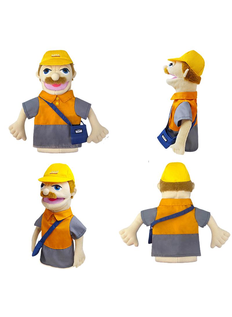 general 1 Pcs Mailman Occupation Professional Figurine Role Playing Parent-Child Interaction Toy Family Companionship Plush Doll Figurine Toy Hand Puppet With Control Lever - Image 2